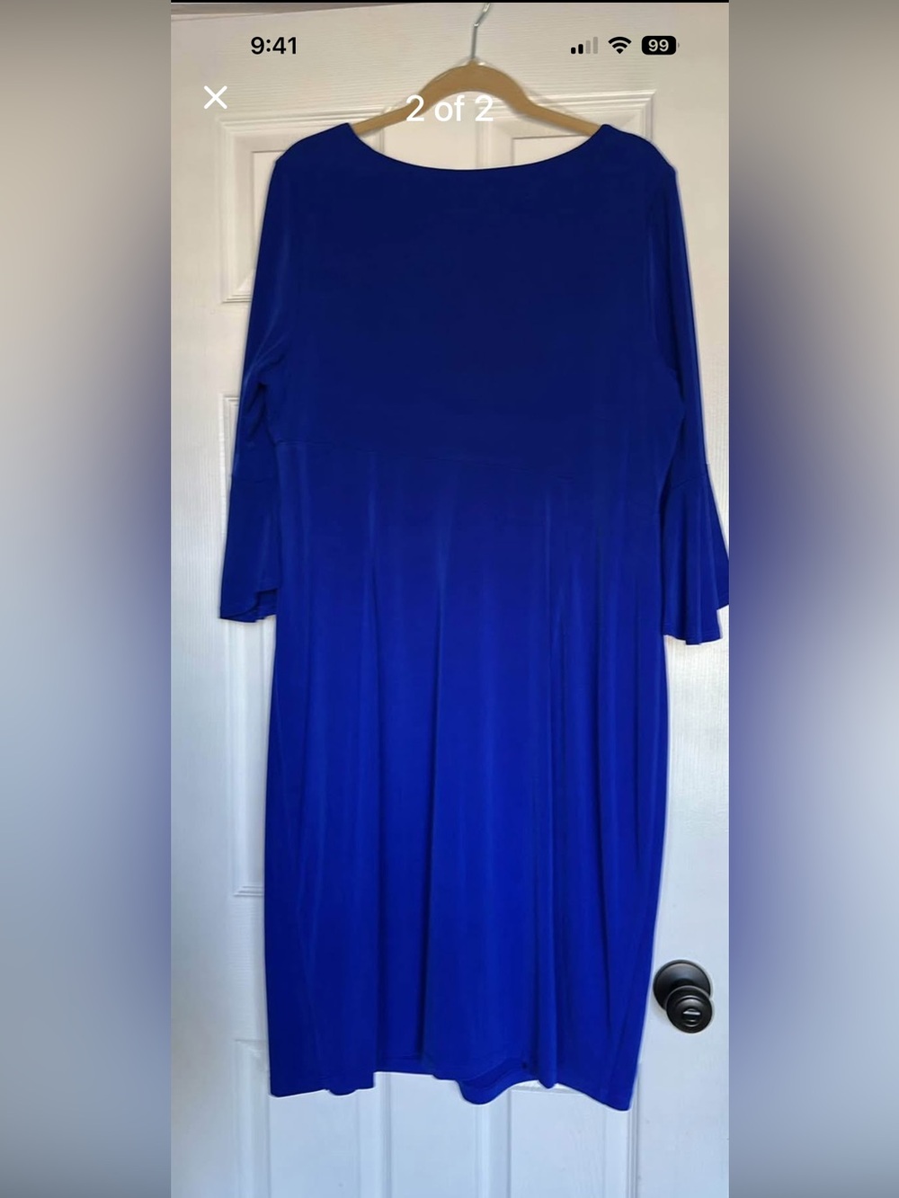 PREOWNED Royal Blue Scoop Neck Women's Dress Size 16W